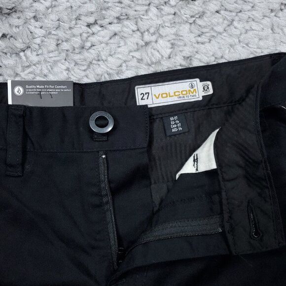 Volcom Frickin Modern Straight Stretch Chino Pants Youth Boys Size 27 Black - Picture 4 of 8
